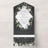 白い牡丹 |水彩フローラフレ結婚ーム オールインワン招待状 (内側)