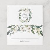 白い牡丹 |水彩フローラ結婚ズ プレイスカード (外部開封)