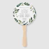 白い牡丹 |水彩フローラ結婚式 プログラム ハンドファン (裏面)