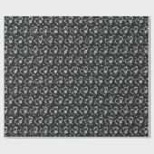 白い犬の手がハートにプリント ラッピングペーパー (フラット)