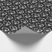 白い犬の手がハートにプリント ラッピングペーパー (角)