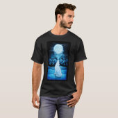 白い狼を目覚めさせる Tシャツ (正面フル)
