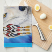 白い狼 キッチンタオル (四つ折り)