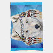 白い狼 キッチンタオル (縦)