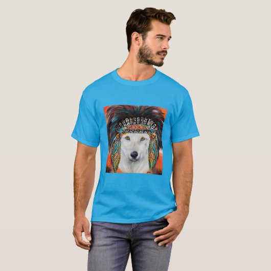 白い狼 Tシャツ (正面フル)