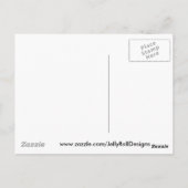 白い猫が絵を描する ポストカード (裏面)