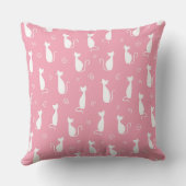 白い猫のシルエットとパステルピンク クッション (裏面)