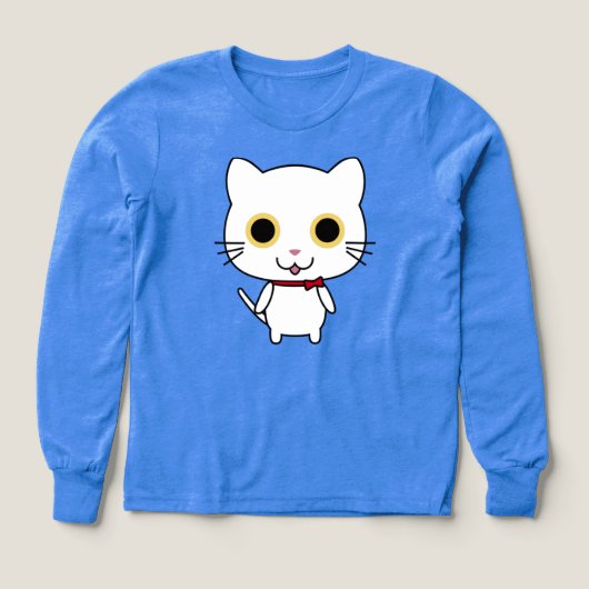 白い猫の擬人化クリップアート (デザイン正面)