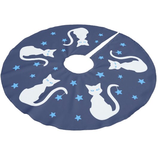 白い猫の木のスカート ブラッシュドポリエステルツリースカート (アングル)