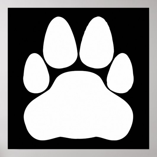 白い猫の足跡の形 ポスター (正面)