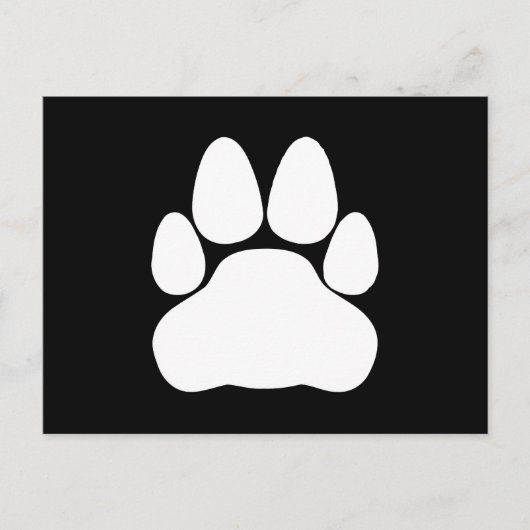 白い猫の足跡の形 ポストカード (正面)