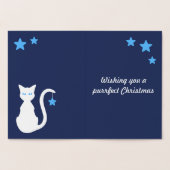 白い猫ホイルのクリスマスカード 箔カード (内部)