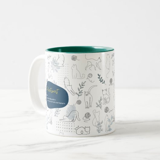 白い猫好き用フェリネトルバート ツートーンマグカップ (正面左)