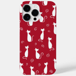 白い猫柄の赤 Case-Mate iPhone 14 PRO MAXケース