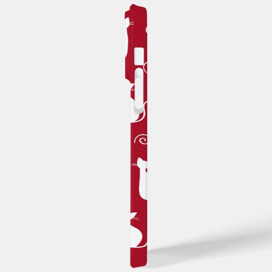 白い猫柄の赤 Case-Mate iPhoneケース (裏面 / 左)