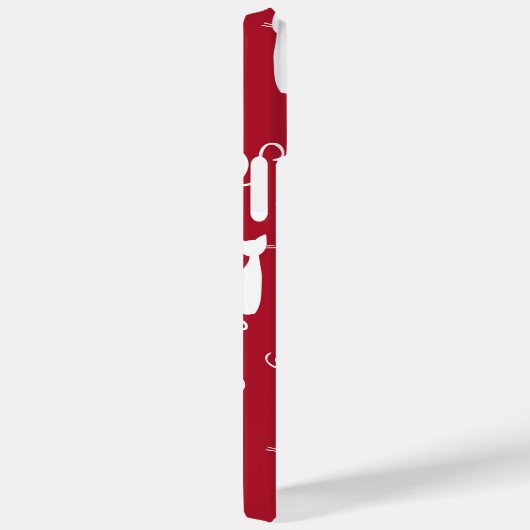 白い猫柄の赤 Case-Mate iPhoneケース (裏面 / 右)