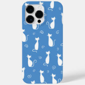 白い猫柄の青 Case-Mate iPhoneケース (裏面)