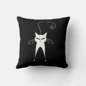 白い猫2匹の猫をモチーフにした黒 クッション (裏面)