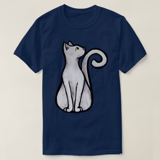 白い猫3 Tシャツ (デザイン正面)