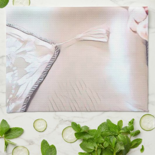 白い猫 キッチンタオル (折り畳み)