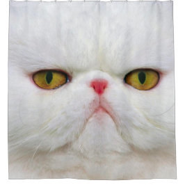 白い猫 シャワーカーテン