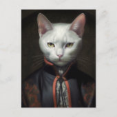 白い猫 ポストカード (正面)