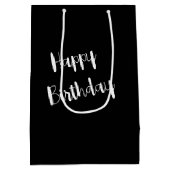 白い猫（黒い影） ミディアムペーパーバッグ (裏面)