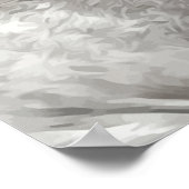 白い獅子頭ジャングル動物デジタル抽象芸術 ポスター (角)