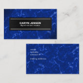 白い王室の静脈を持つ青い大理石 名刺 (正面/裏面)