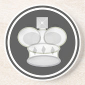 白い王駒 コースター (正面)