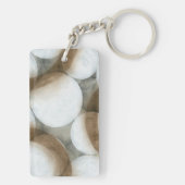 白い球体と茶色の円 キーホルダー (裏面)