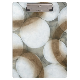 白い球体と茶色の円 クリップボード