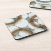 白い球体と茶色の円 コースター (左側)