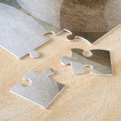 白い球体と茶色の円 ジグソーパズル (側面)