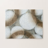 白い球体と茶色の円 ジグソーパズル (横)