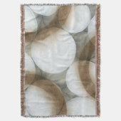 白い球体と茶色の円 スローブランケット (正面縦)