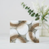 白い球体と茶色の円 ポストカード (スタンド正面)