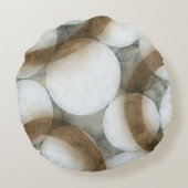 白い球体と茶色の円 ラウンドクッション (裏面)