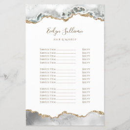 白い瑪瑙の価格表フライヤー チラシ