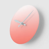 白い生グラデーションきた珊瑚 ラウンド壁時計 (傾斜)