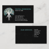 白い生命の木 – 進化 – 大理石葉の木 名刺 (正面/裏面)