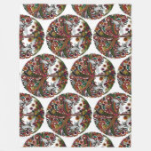 白い生命線 フリースブランケット (正面)