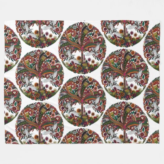 白い生命線 フリースブランケット (正面(横))