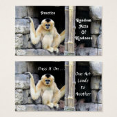 白い生意気なチークギボン親切カードのランダムな行為 (正面&裏面)