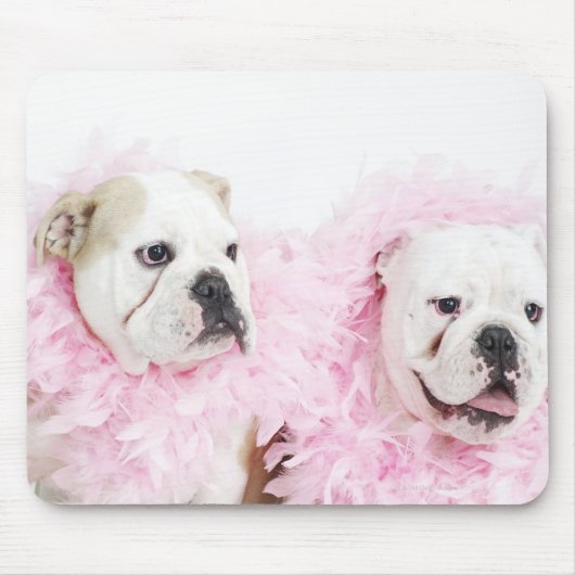 白い男性と女性 マウスパッド (正面)