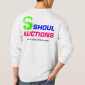 白い男性LongsleeveのTシャツ Tシャツ (裏面)