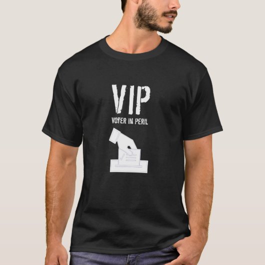 白い画像とテキストのVIP有権者ピンチ Tシャツ (正面)