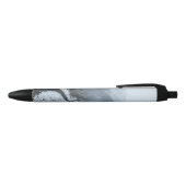 白い白い霜の付いた冬道ペン 黒ボールペン (トップ)