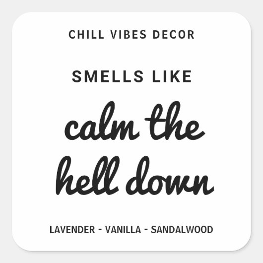 白い白モダン色のソニーキャンドルラベル スクエアシール (正面)