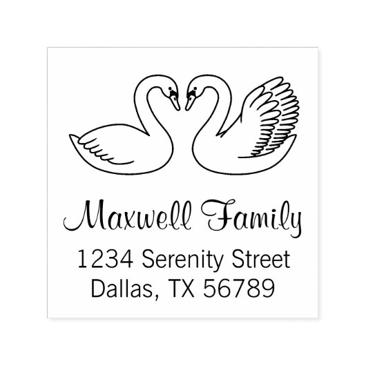 白い白人夫婦の住所 セルフインキングスタンプ (デザイン)